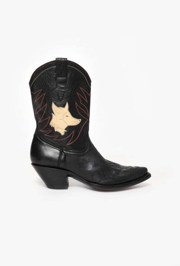 Western Leather Cowboy Boots - 1