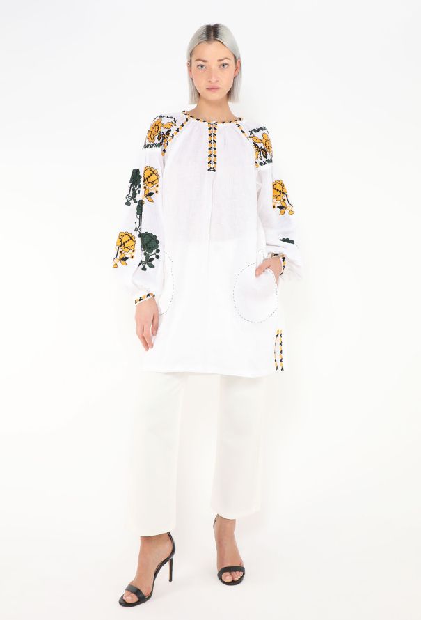 Vita Kin Embroidered Linen Tunic Top - 4