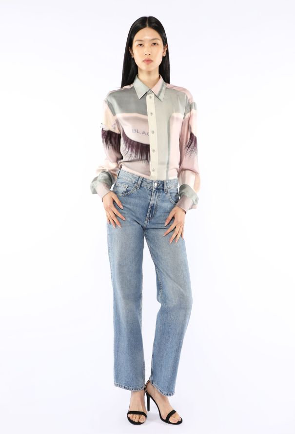 Céline Eyelash Print Button Down Top, 2018 - 8