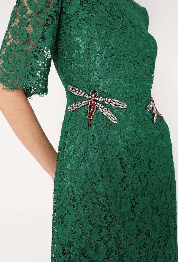 Dolce & Gabbana Dragonfly Embellished Lace Dress - 5 Dolce & Gabbana Dragonfly Embellished Lace Dress - 5