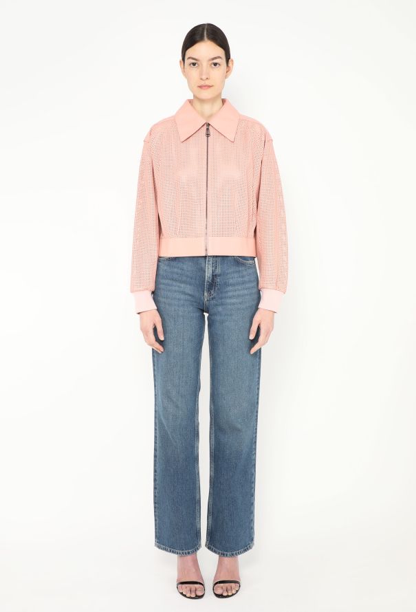 Fendi 2019 Perforated Leather Bomber Jacket - 4 Fendi 2019 Perforated Leather Bomber Jacket - 4