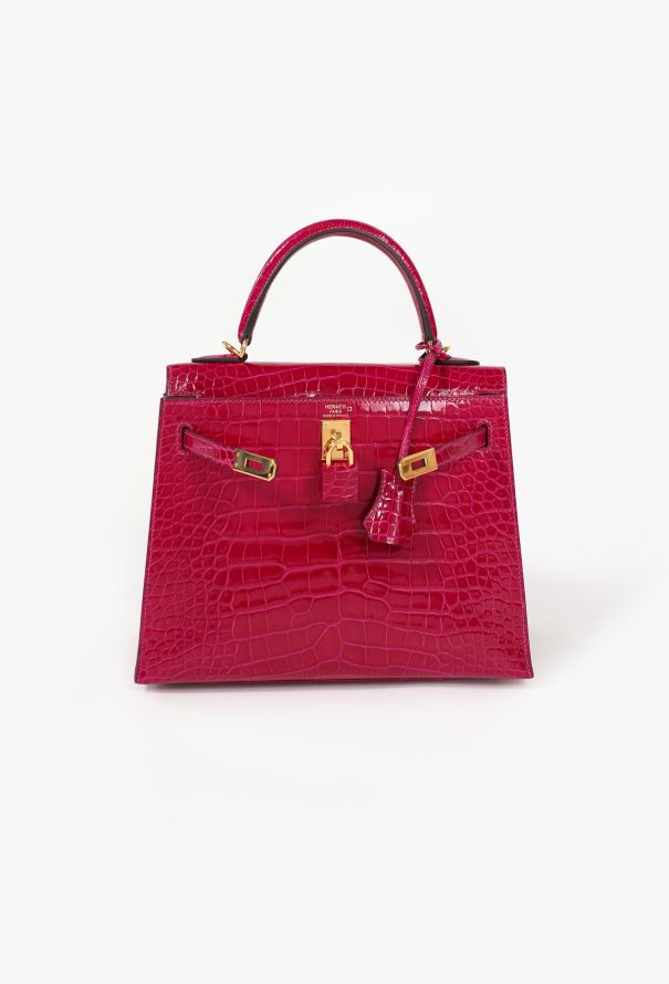 Hermès Exceptional Rose Pourprè Alligator Kelly Sellier 25 - 2