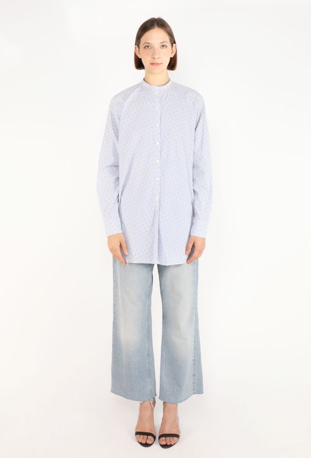 Céline Embroidered Pinstripe Cotton Tunic - 2