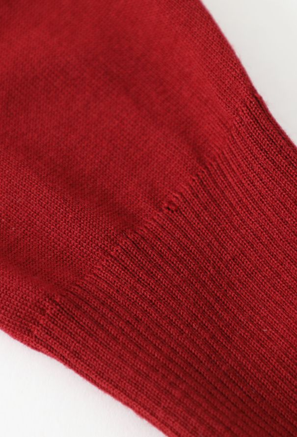 Loewe S/S 2015 Burgundy Leather Trimmed Knit - 7 Loewe S/S 2015 Burgundy Leather Trimmed Knit - 7