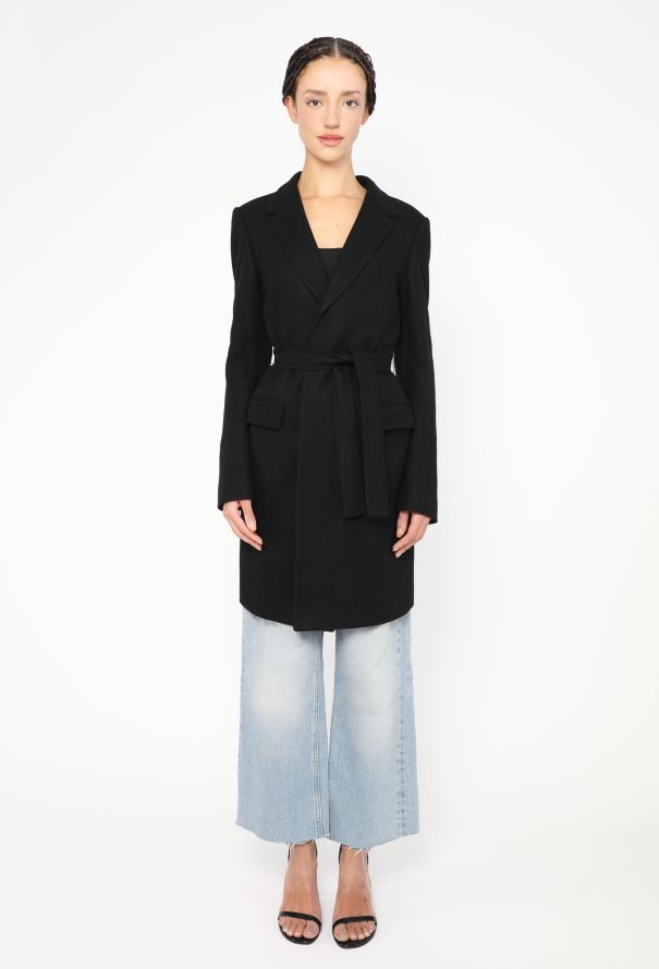 Balmain Notched Cashmere Belted Coat - 3 Balmain Notched Cashmere Belted Coat - 3
