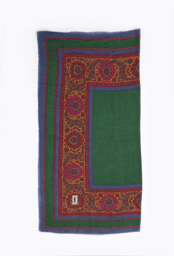 Saint Laurent '70s Floral Colorblock Scarf - 2 Saint Laurent '70s Floral Colorblock Scarf - 2