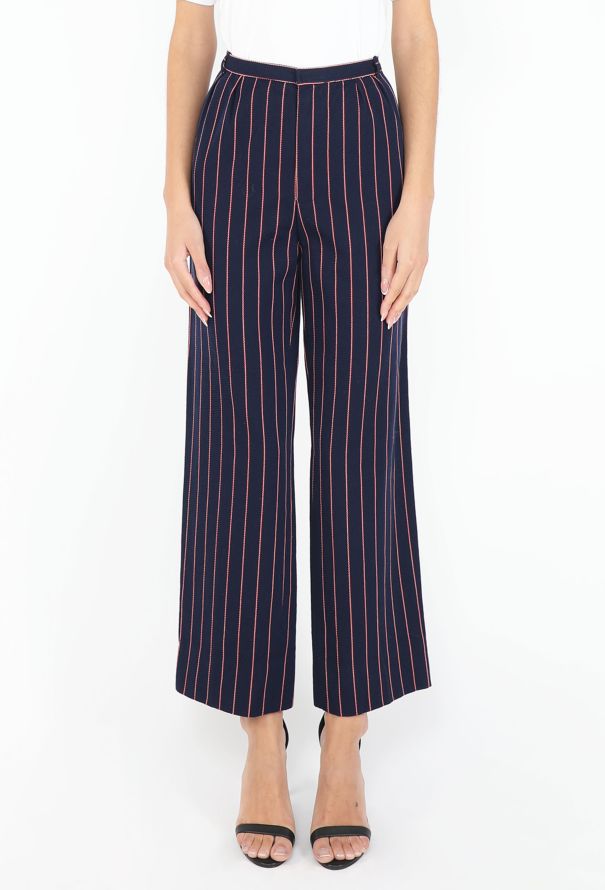 Saint Laurent Vintage Pinstripe High-Waisted Trousers - 3