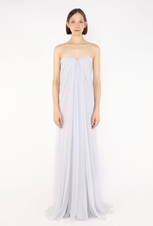Alexander McQueen Bustier Pleated Silk Gown, 2013 - 3