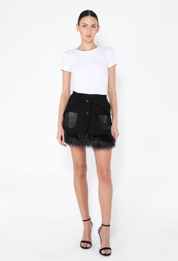 Proenza Schouler F/W 2010 Fox Fur Trim Mini Skirt - 1