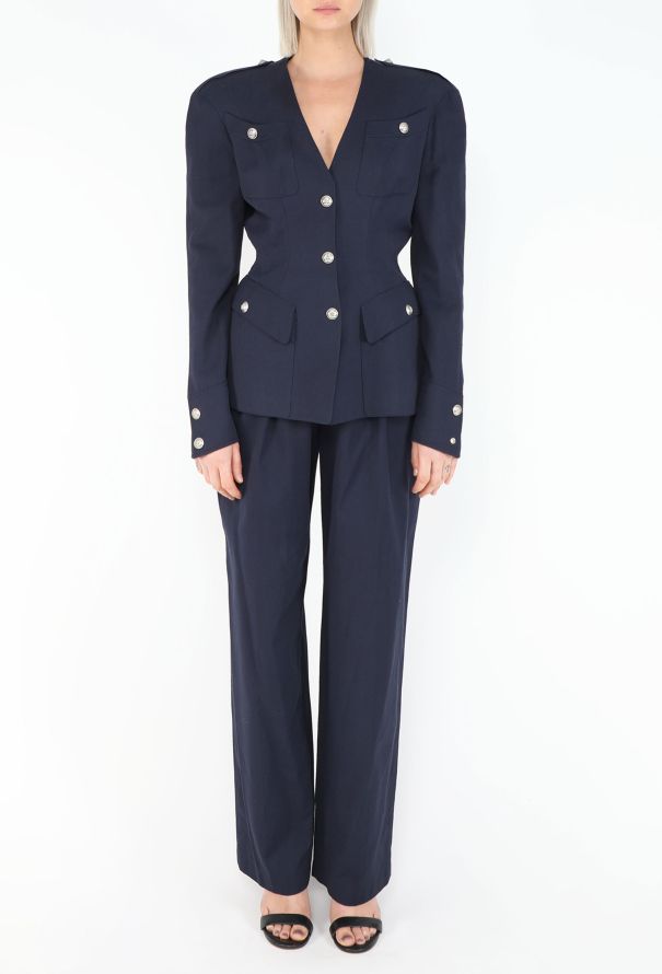 Thierry Mugler 1996 Sculpted Twill Suit - 4