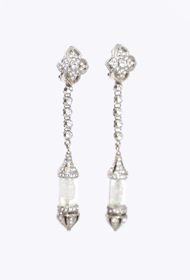 Dior F/W 1997 Strass Pendant Clip Earrings - 2