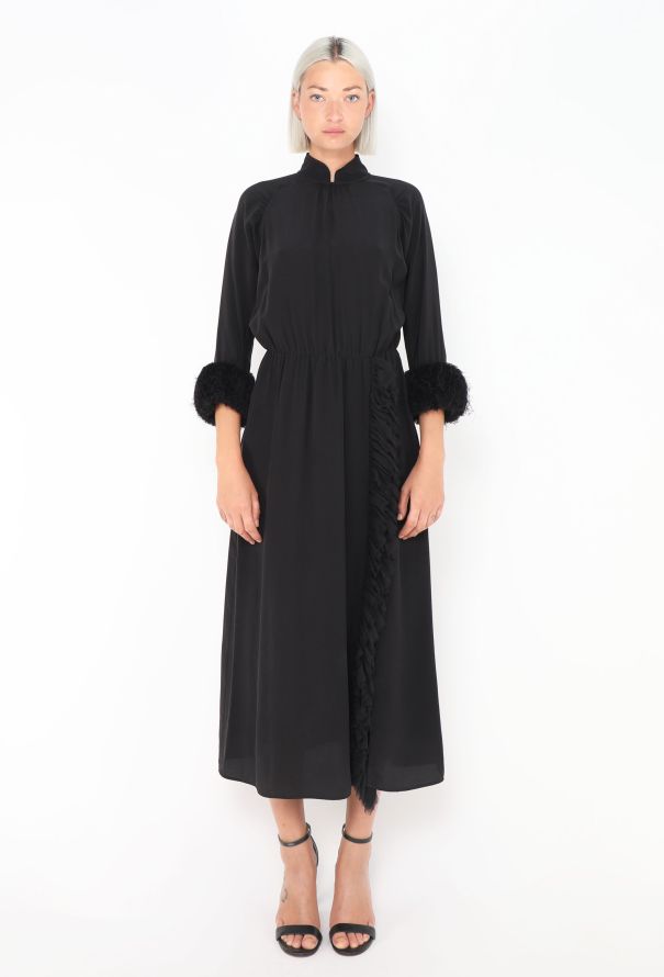 Prada Silk Bouclé Trim Dress - 1