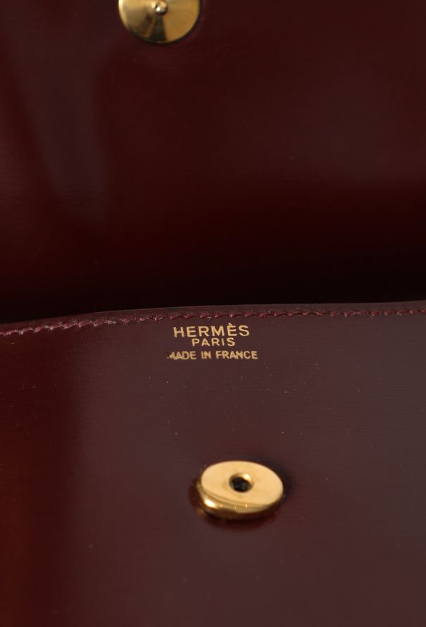 Hermès Vintage Burgundy Box Rio Clutch - 12