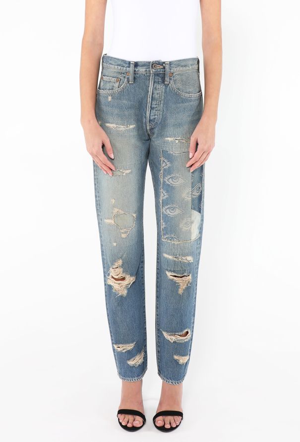 Kapital Distressed Eye Jeans - 2