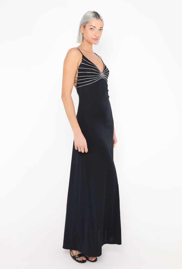 Azzaro STUNNING 1978 Strass Open-Back Gown - 3