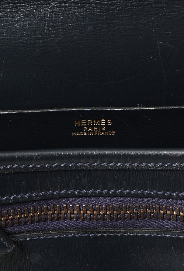 Hermès '90s Navy Box Balle de Golf Bag - 12