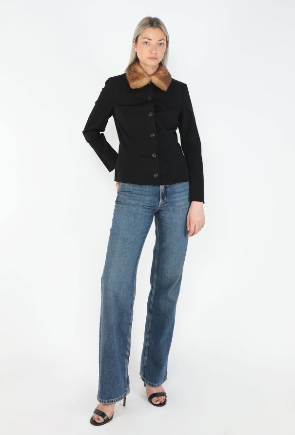 Dolce & Gabbana '90s Mink Fur Collar Jacket - 3