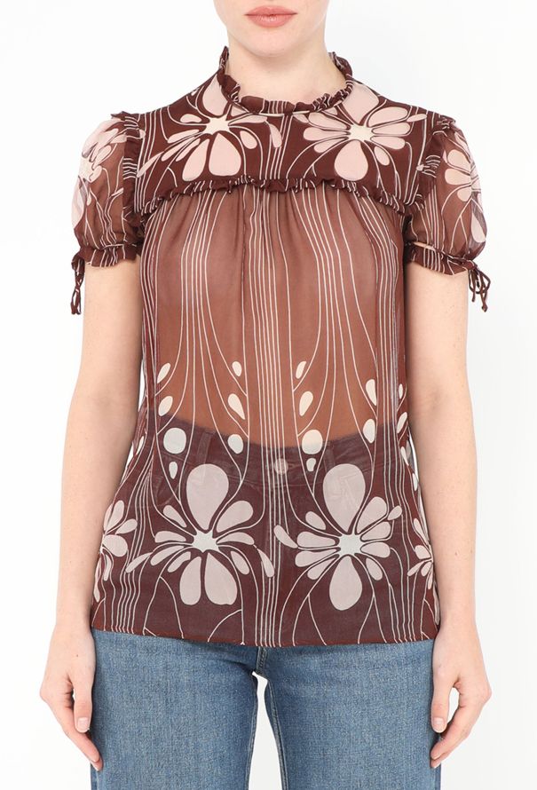 Miu Miu F/W 2001 Printed Silk Blouse - 1
