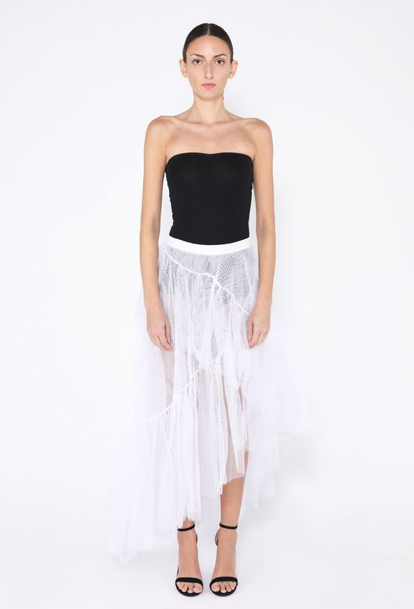 Alexander McQueen S/S 2022 Asymmetrical Tiered Tulle Skirt - 3