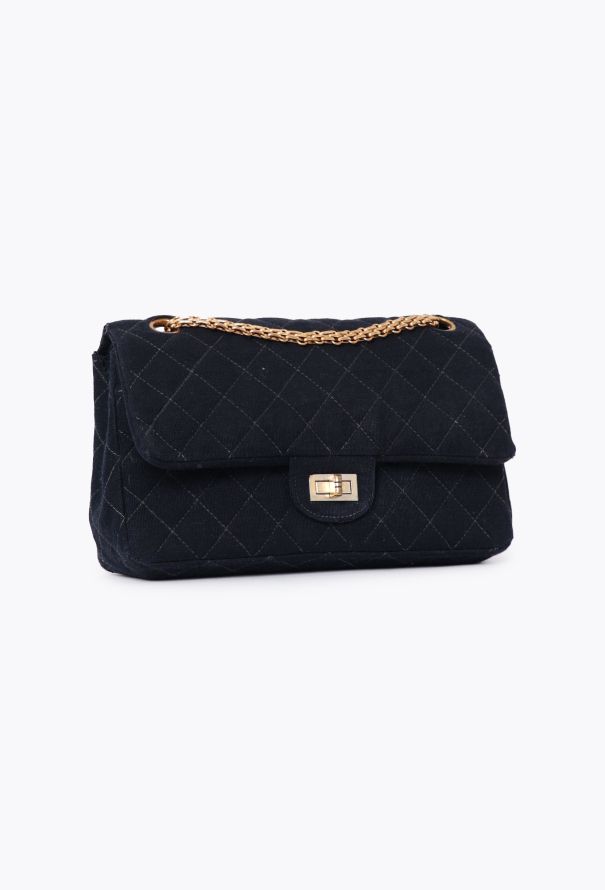 Chanel Navy Jersey 2.55 Medium Flap Bag - 3