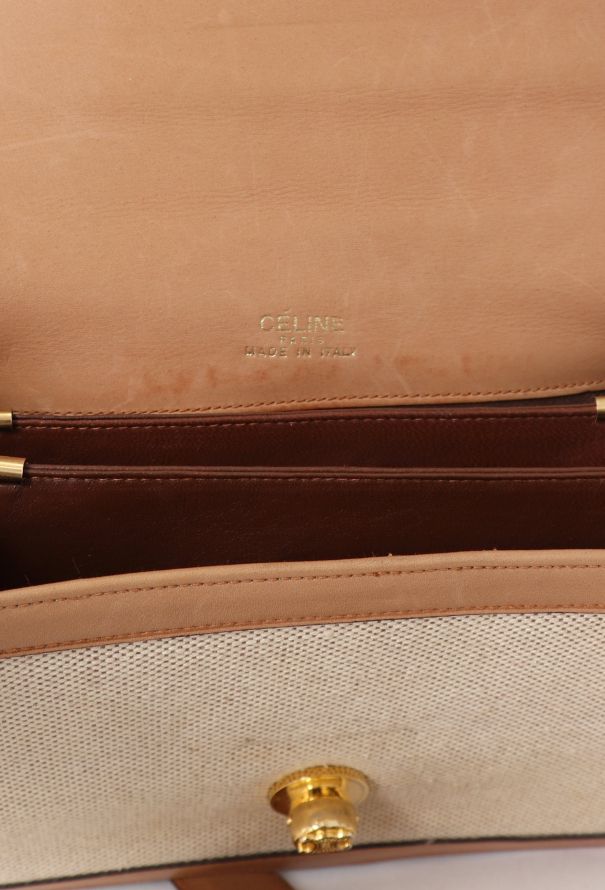 Céline Vintage Canvas Triomphe Shoulder Bag - 12 Céline Vintage Canvas Triomphe Shoulder Bag - 12