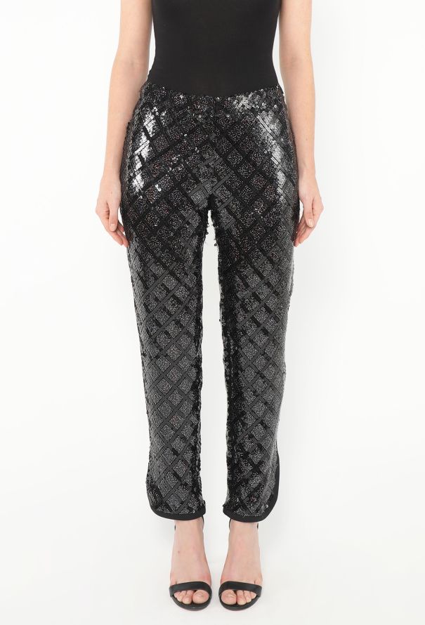 Chanel 2004 Quilted Sequin Silk Pants - 2