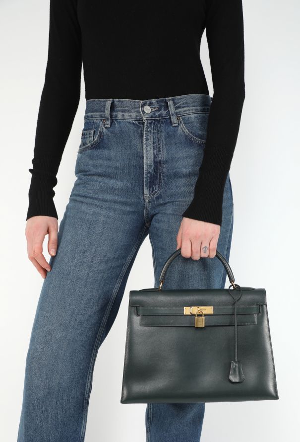 Hermès Vintage Vert Foncé Box Kelly Sellier 32 - 2