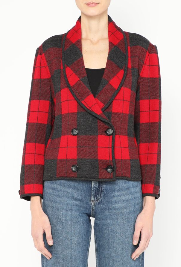 Valentino 1984 Plaid Knit Blazer - 1
