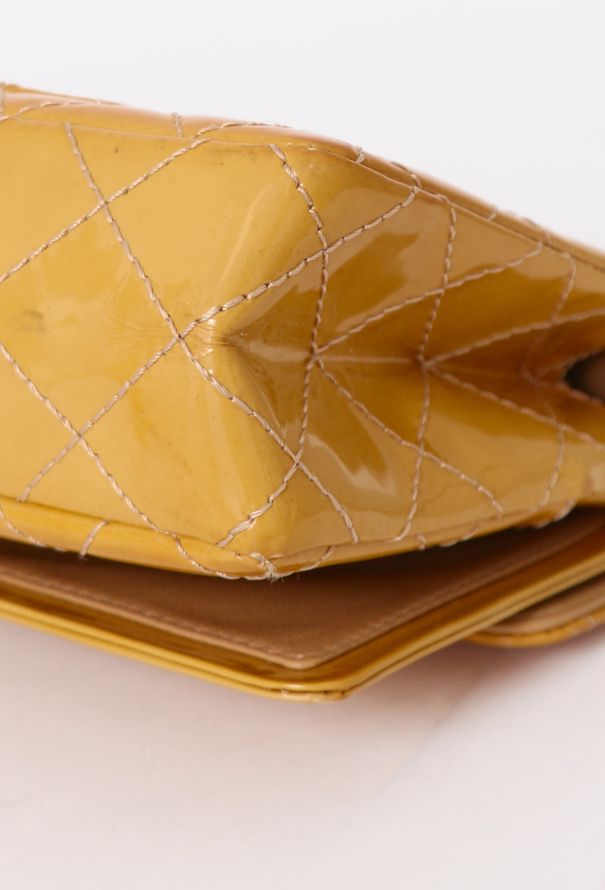 Chanel Yellow Patent Double Flap Bag - 10 Chanel Yellow Patent Double Flap Bag - 10
