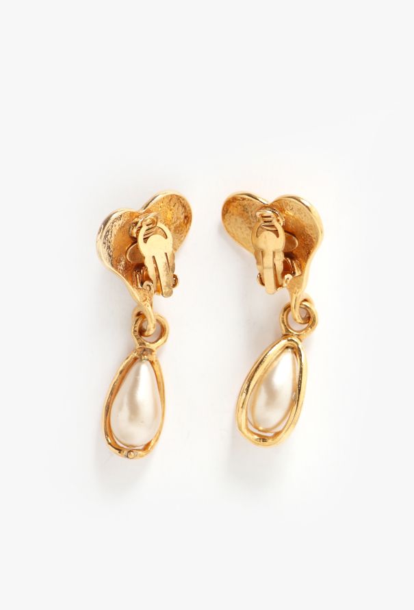 Chanel 1995 Pearl 'CC' Drop Earrings - 4