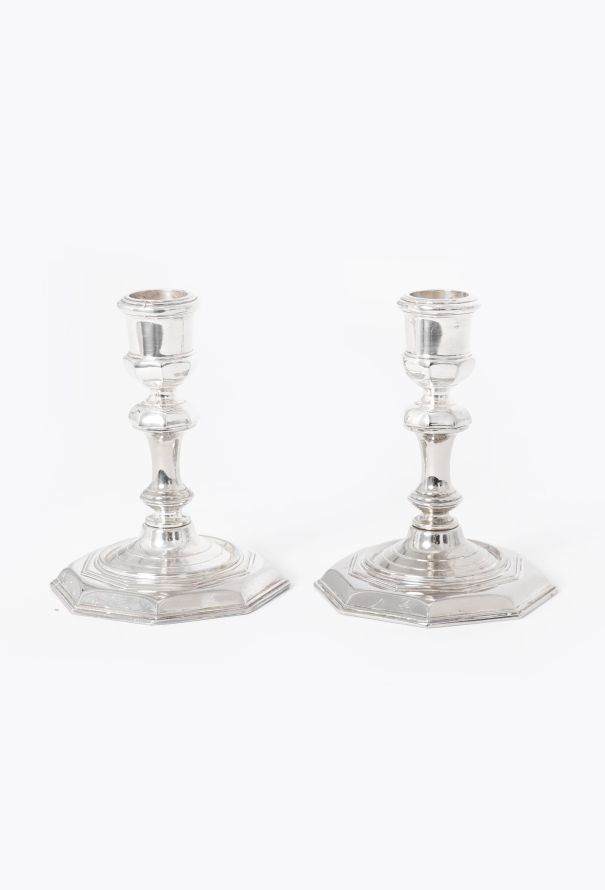Dior Vintage Sculpted Silver Candlesticks - 1