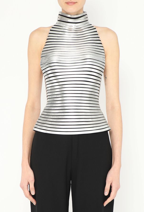 Jitrois F/W 2022 Flared Metallic Halter Top - 3