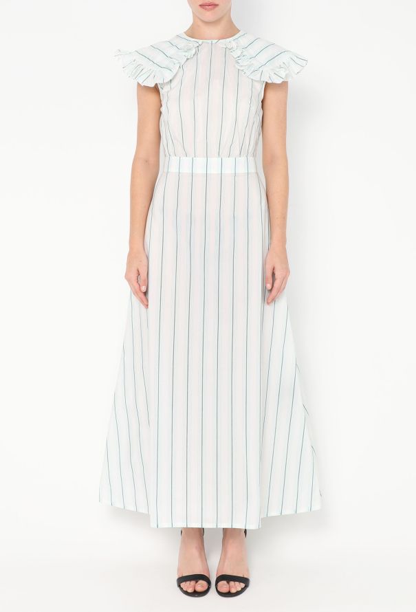 Calvin Klein F/W 2018 Pinstripe Ruffled Dress - 3 Calvin Klein F/W 2018 Pinstripe Ruffled Dress - 3