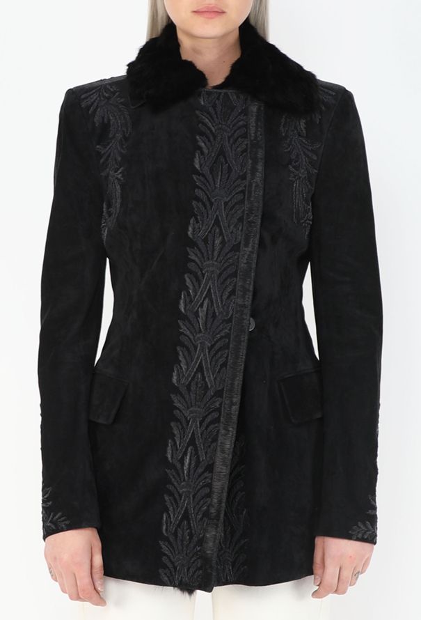 Saint Laurent Fur-Lined Embroidered Suede Coat, F/W 2001 - 1