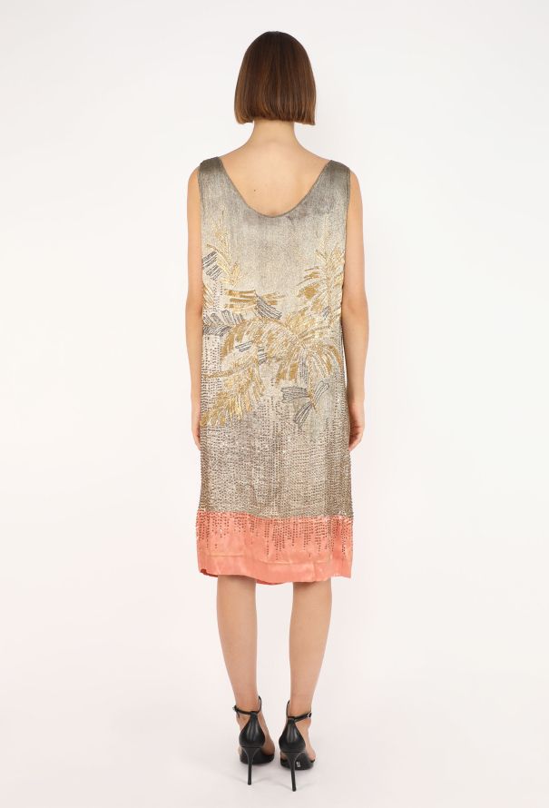 Antique Hand-Embellished Lamé Flapper Dress, 1920s - 6
