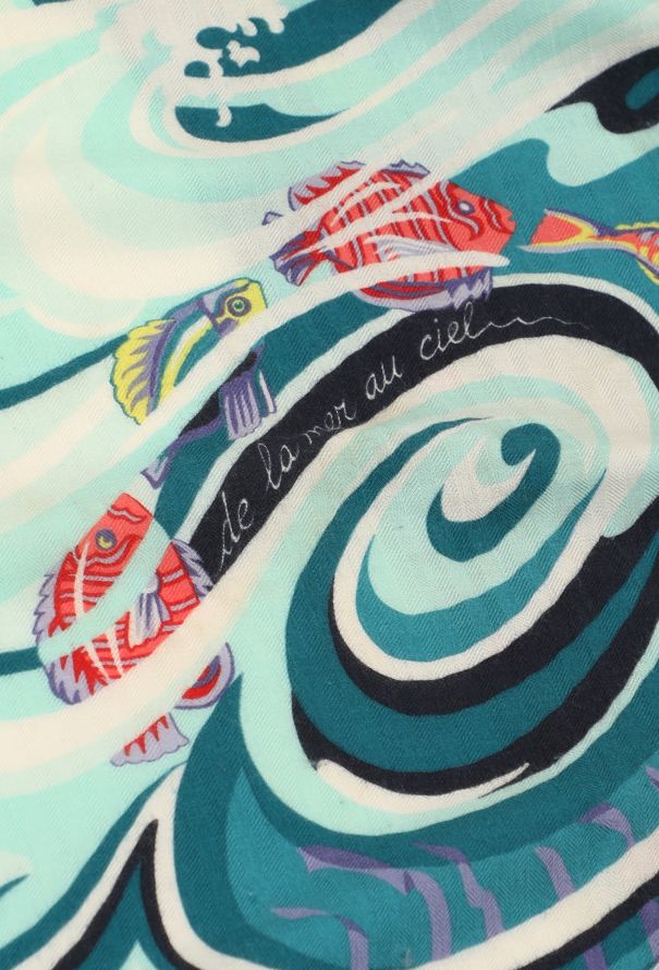 Hermès 'De la Mer au Ciel' 140cm Cashmere Shawl - 5