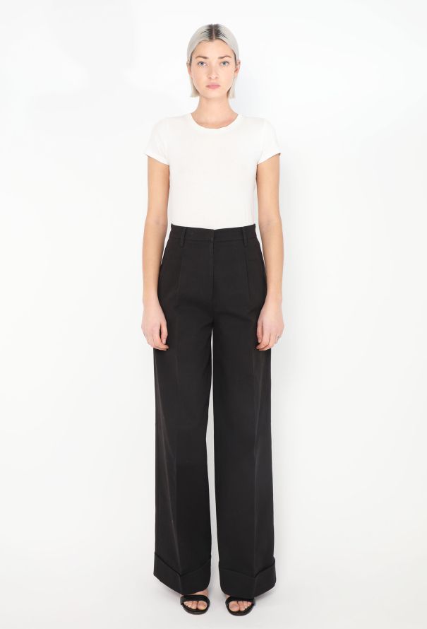 Prada High-Waisted Cuffed Trousers - 1