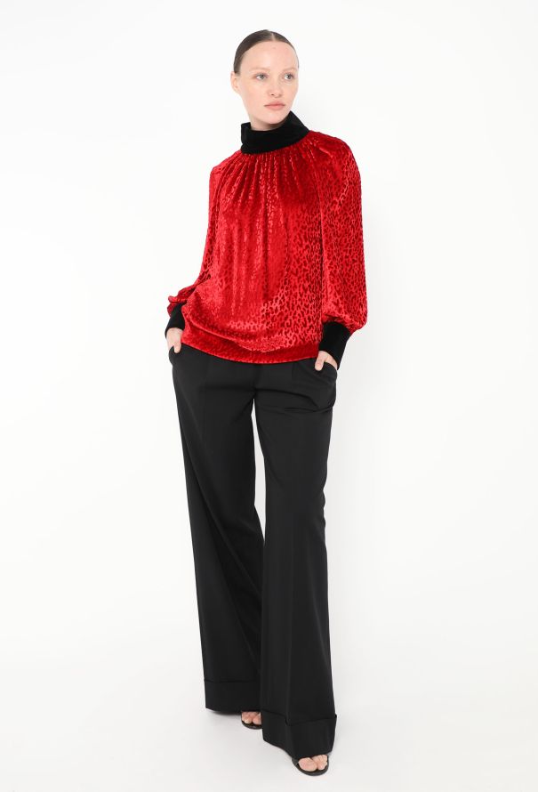 Saint Laurent F/W 1986 Leopard Print Velvet Top - 1