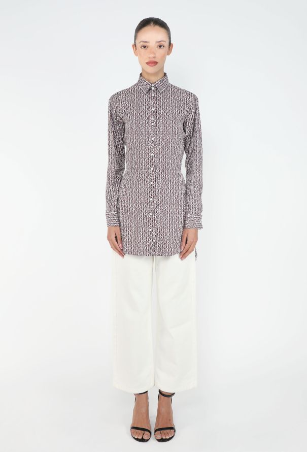 Alaïa Printed Peplum Cotton Shirt - 4