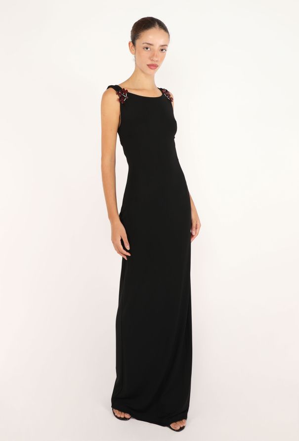 Dolce & Gabbana Brooch Jersey Sheath Gown, 1998 - 4
