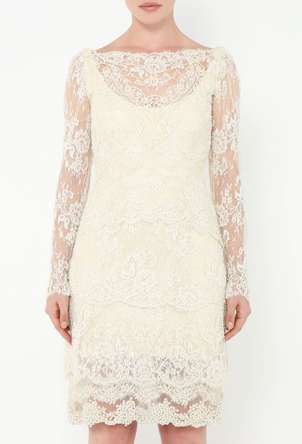 STUNNING Hand-Beaded Chantilly Bridal Dress - 3