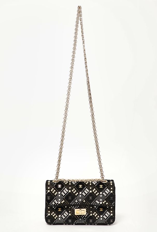 Chanel Pre-Fall 2021 Velvet Embellished Mini 2.55 Bag - 3