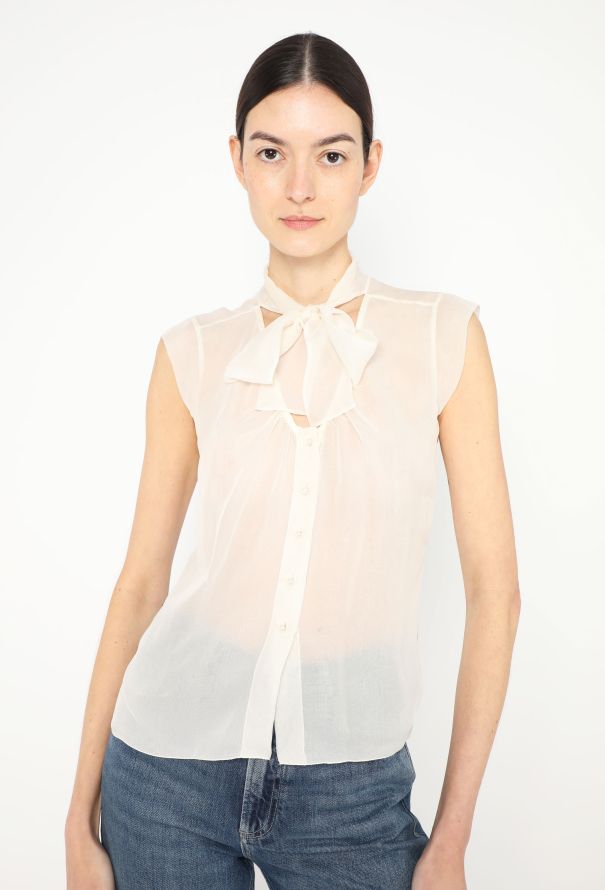 Chanel Chiffon Lavallière Blouse - 1