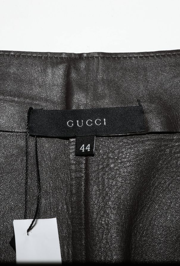 Gucci F/W 2000 Leather A-Line Skirt - 6