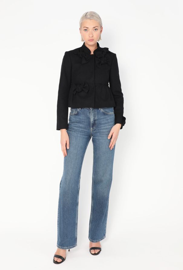 Valentino Bow Appliqué  Wool Jacket - 2