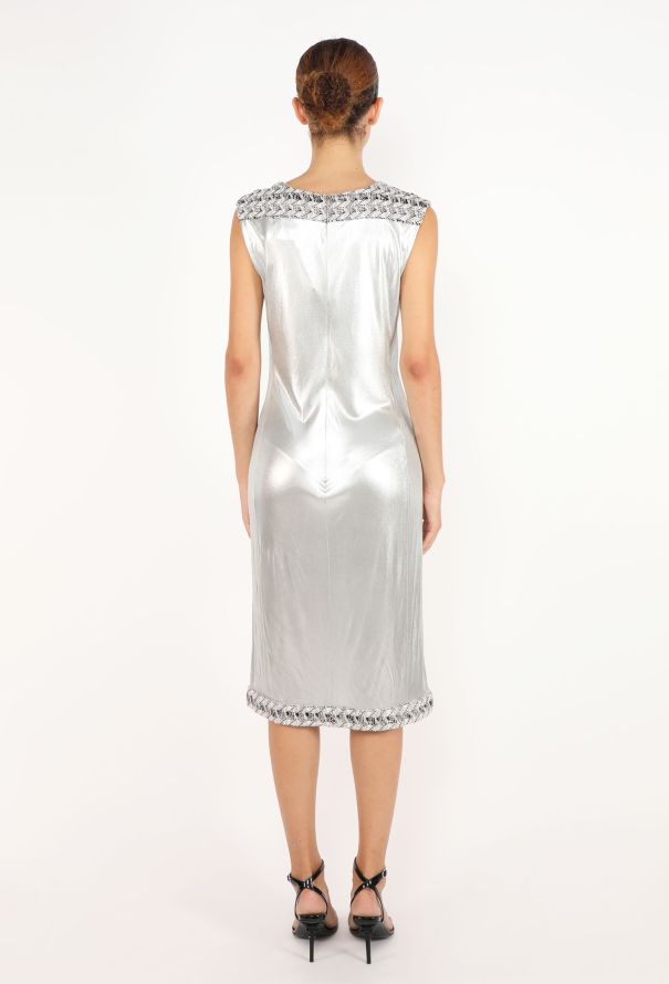 Chanel Metallic Tweed Trim Dress, 2005 - 3