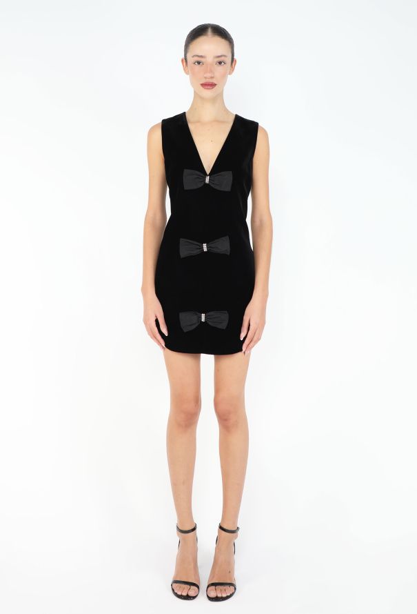 Saint Laurent 2018 Velvet Bow Babydoll Dress - 4