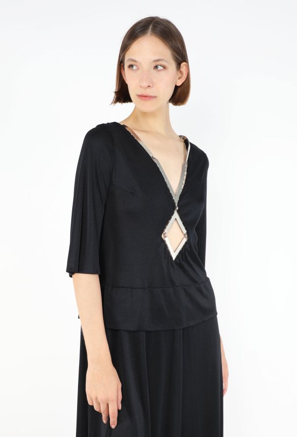 Azzaro Hardware Trim Jersey Dress, 1970s - 5