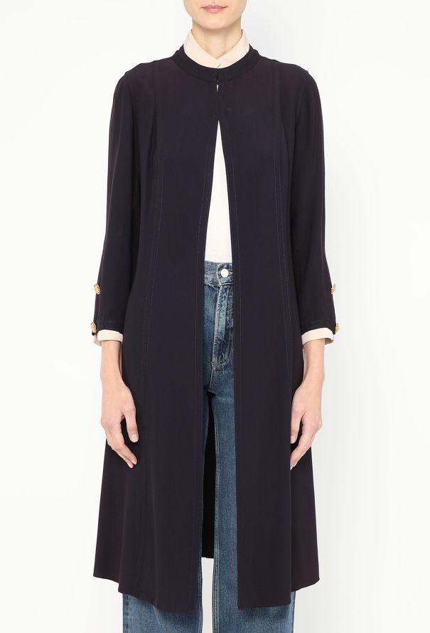 Chanel Haute Couture 1975 Bicolor Silk Emblem Coat - 2 Chanel Haute Couture 1975 Bicolor Silk Emblem Coat - 2