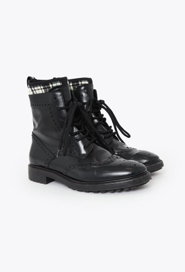 Dior 2019 D-Order Leather Tartan Boots - 3